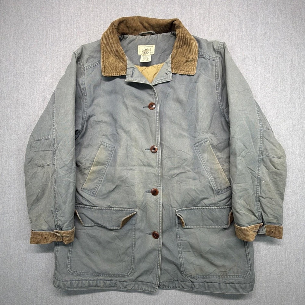 Vintage LL Bean Barn Jacket Women's Large Quilted Lining Faded Chore Coat 0WY28
